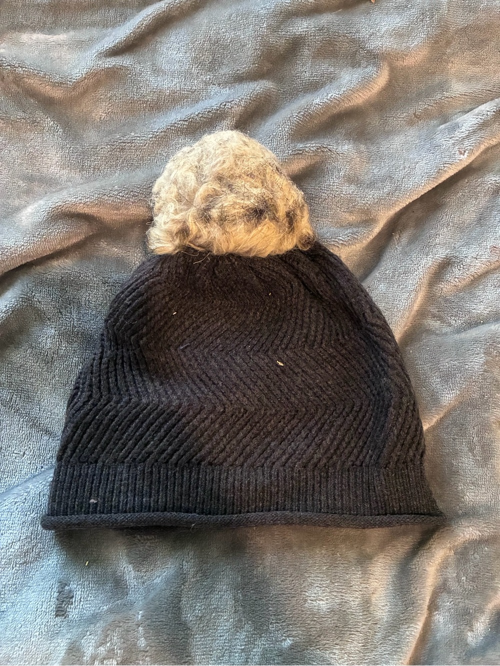 TNA Gray Black Chevron-Patterned Knit Beanie